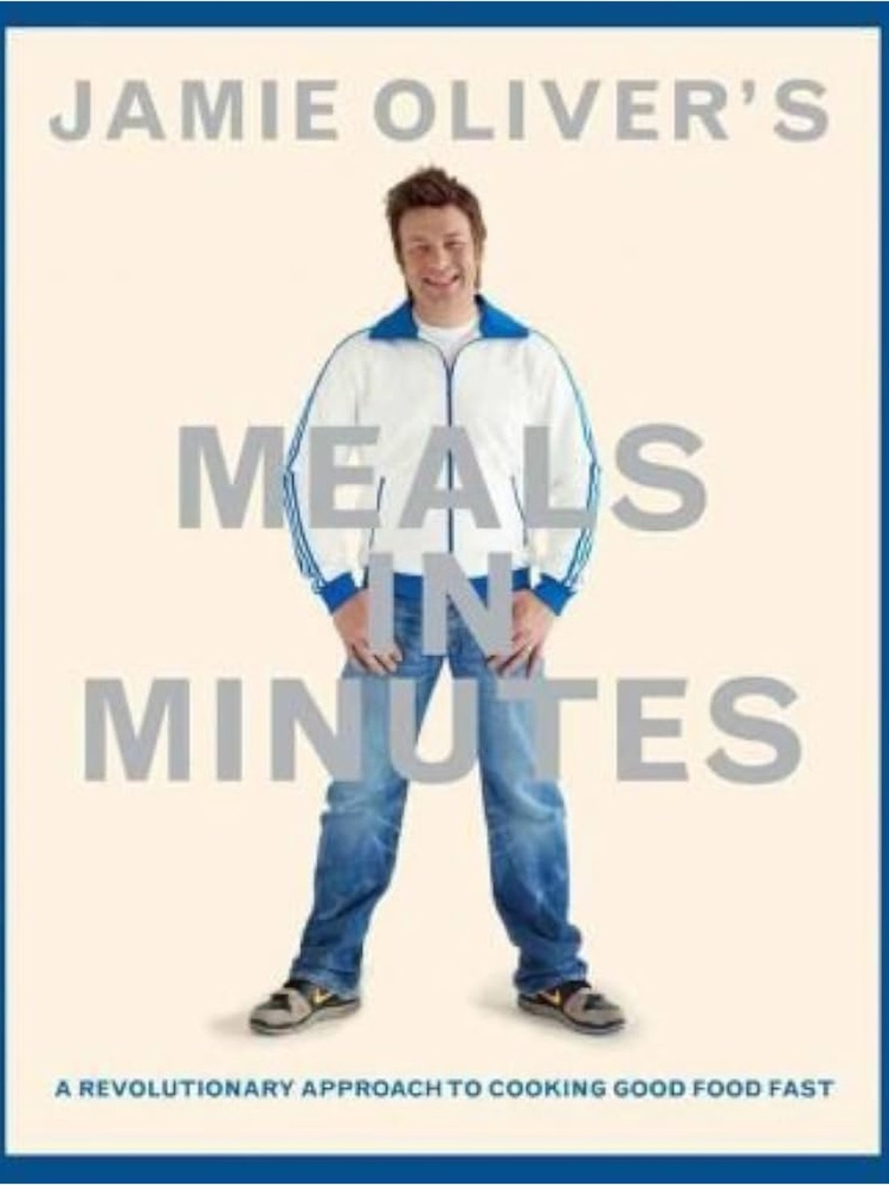 Jamie Oliver Meals in Minutes Hardcover Cookbook - White & Blue Cover